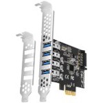 Axagon PCI-Express card with four external USB 3.2 Gen1 ports with dual power. Renesas
