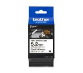 Brother HSe-211E 5.2mm Black on White Heat Shrink Tape