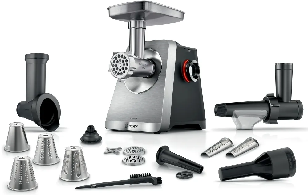 Bosch-MFWS860M,-SER8,-Meat-mincer,-Blocking-power:-2500W,-4,-5-kg/min,-10-year Bosch-MFWS860M,-SER8,-Meat-mincer,-Blocking-power:-2500W,-4,-5-kg/min,-10-year