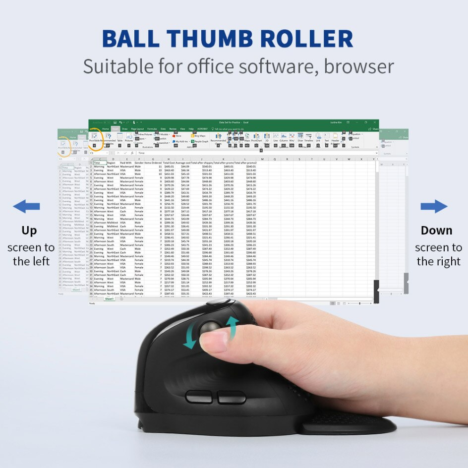 Mишка DELUX M618XSD вертикална USB/безжична/Bluetooth