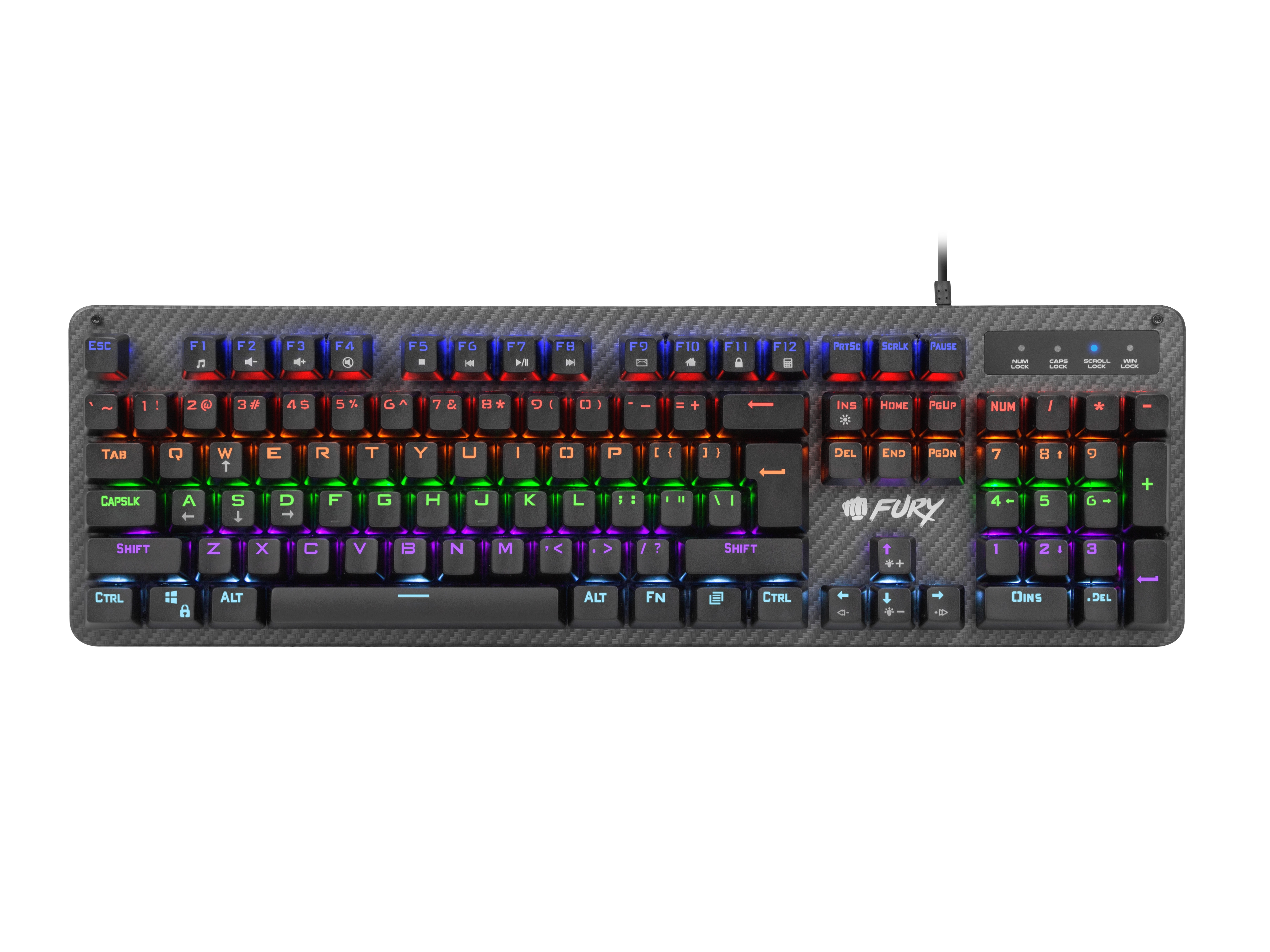 Fury-Mechanical-gaming-keyboard,-Tornado,-rainbow-backlight