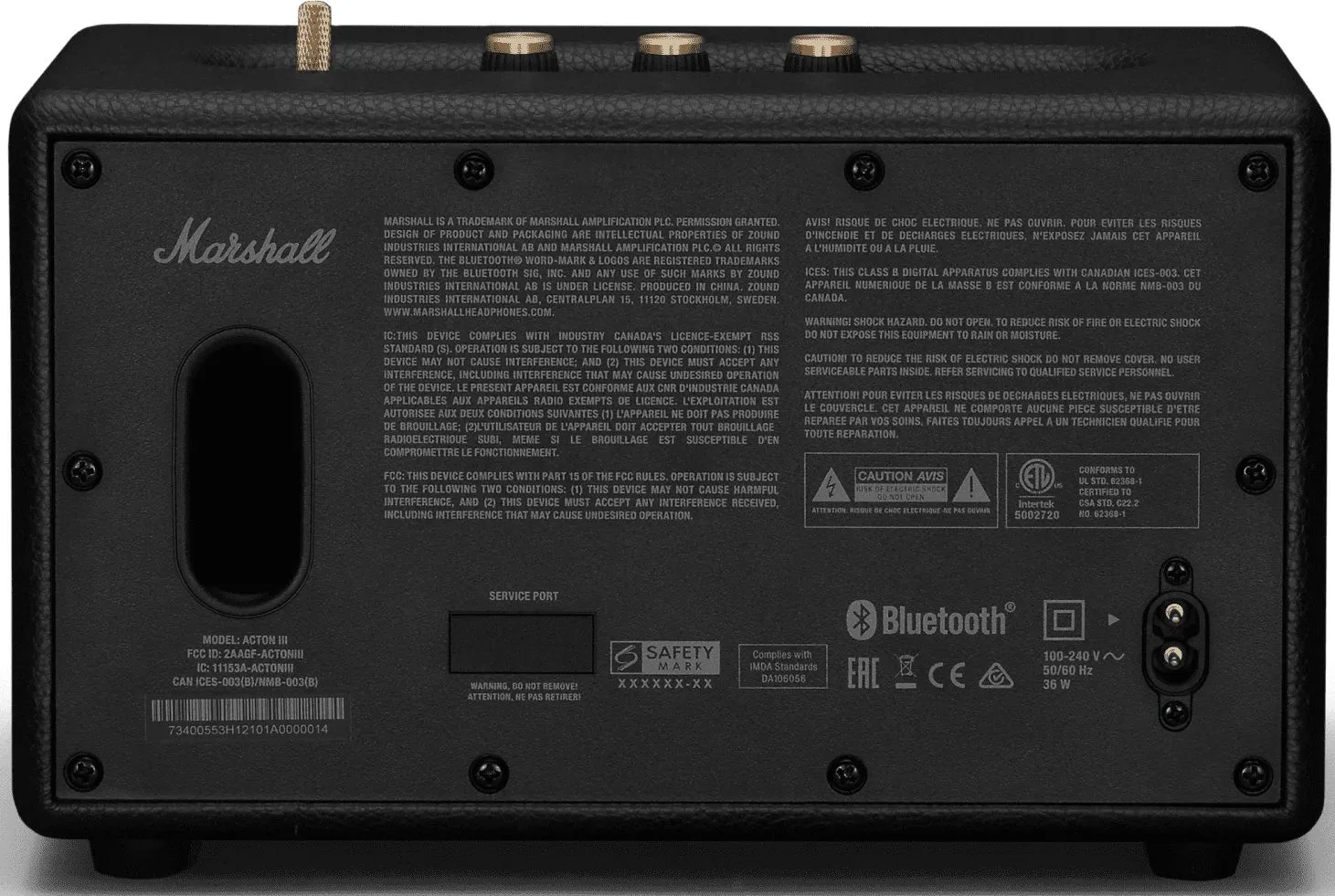 Преносима аудио система Marshall Acton III Black 1006004 - черна