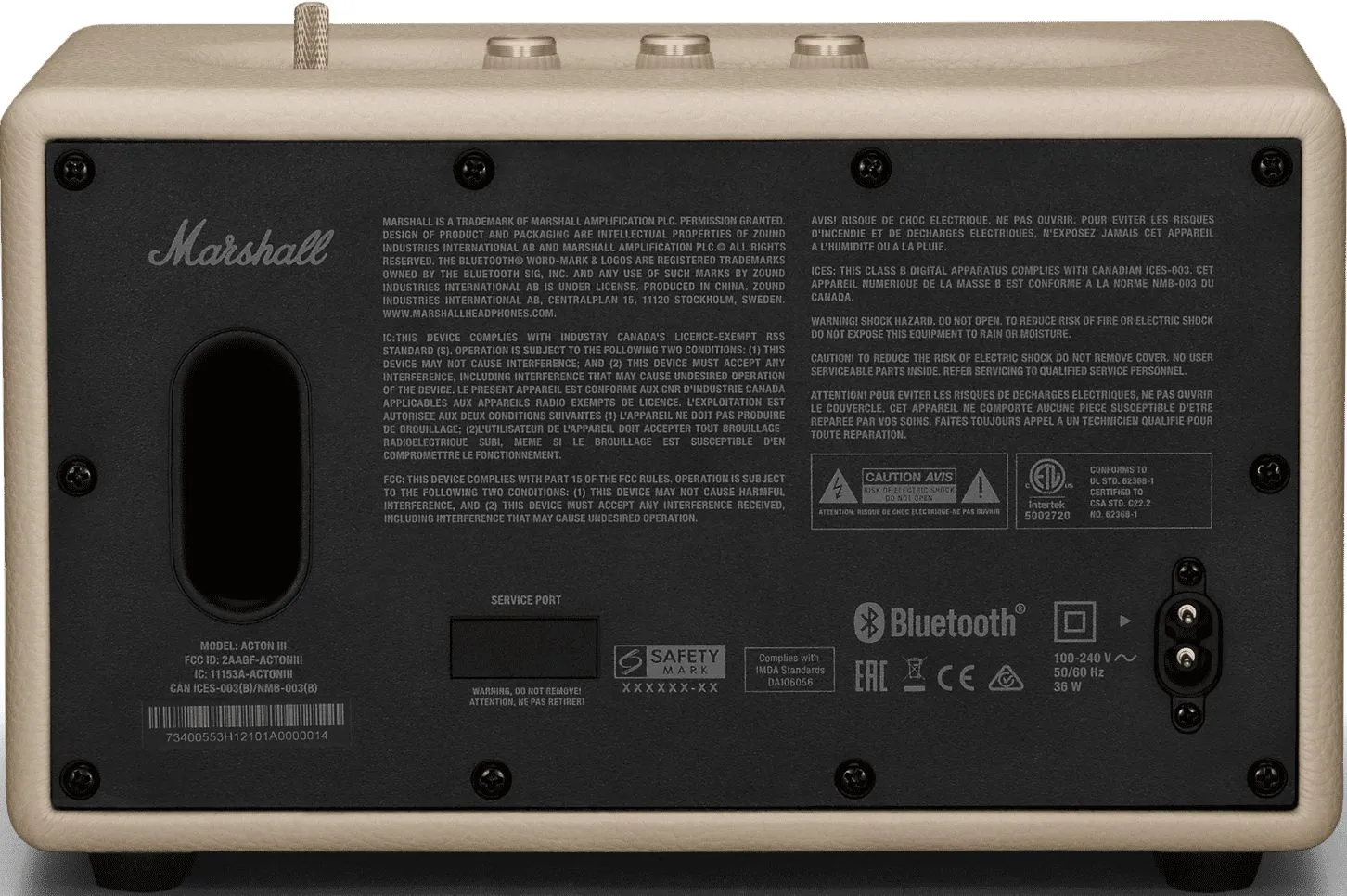 Преносима аудио система Marshall Acton III Cream 1006005 - бежов