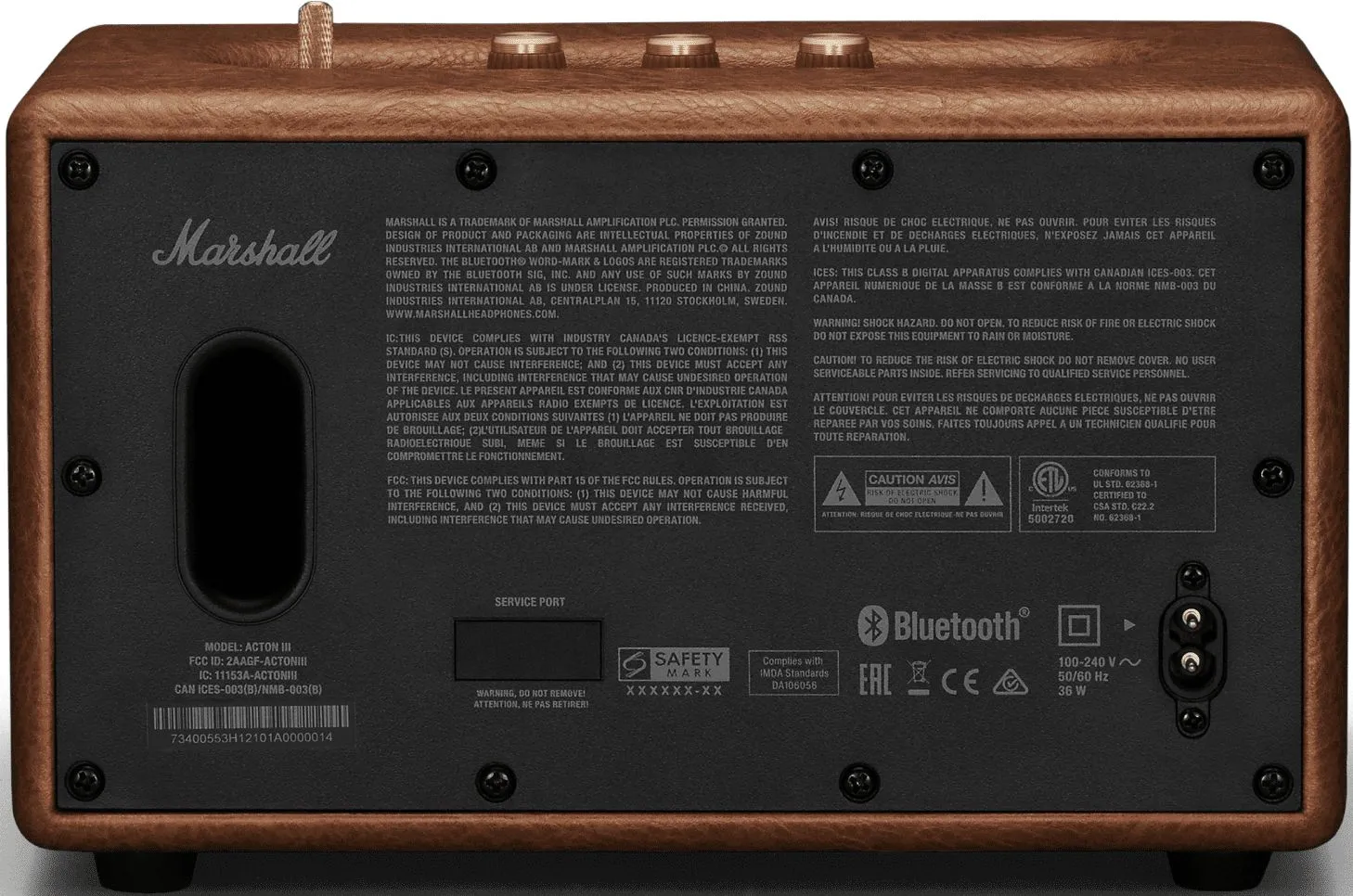 Преносима аудио система Marshall Acton III Brown 1006075 - кафяв