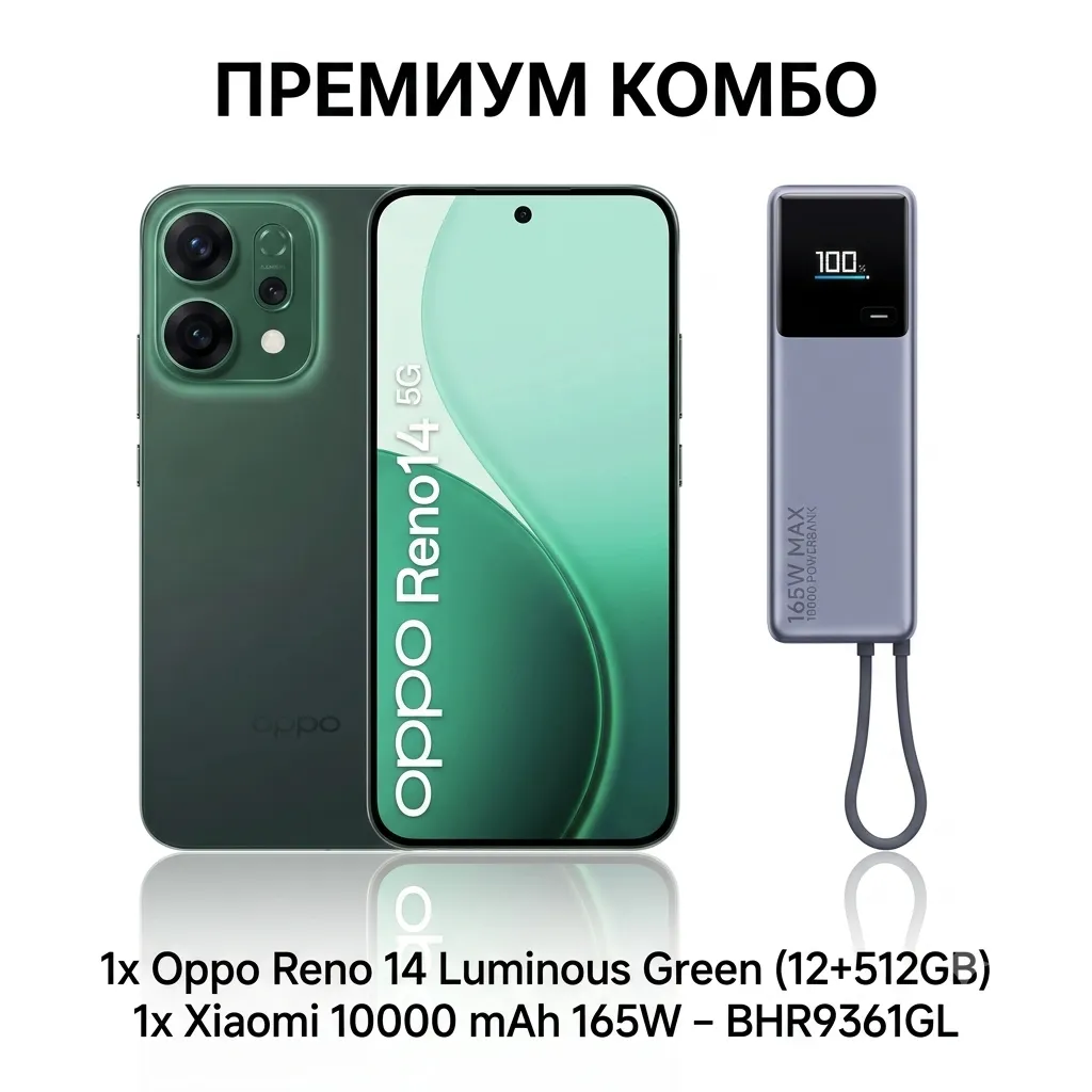 Комплект Oppo Reno 14 Luminous Green