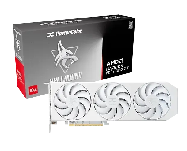 Видеокарта Powercolor AMD Radeon Hellhound RX 9060XT Spectral White