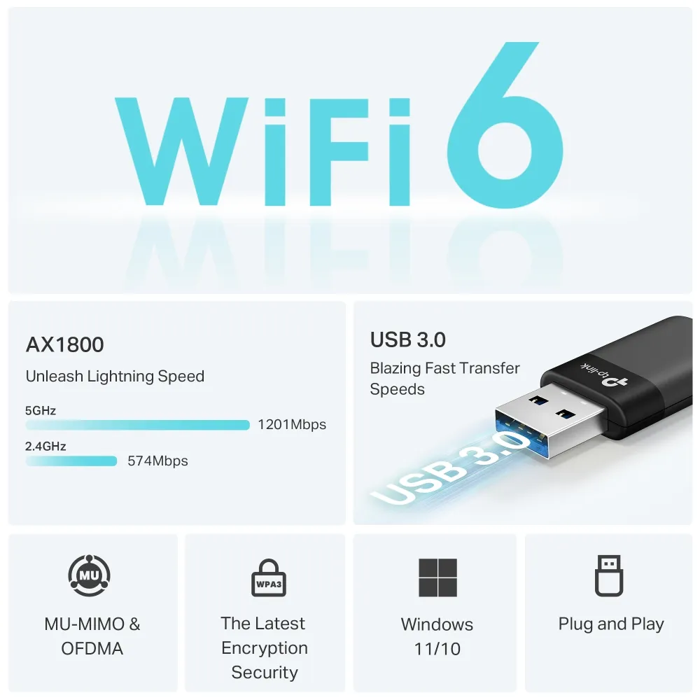 Безжичен USB адаптер Mini Wi-Fi6