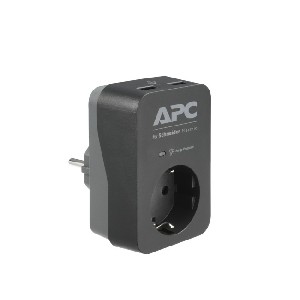 APC Essential SurgeArrest 1 Outlet 2 USB Ports Black 230V Germany