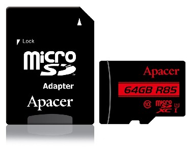 Apacer 64GB microSDHC Class 10 UHS-I (1 adapter)