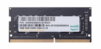 Apacer 8GB Notebook Memory - DDR4 SODIMM 2666 MHz, 1024x8