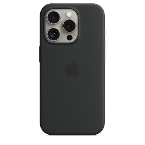 Apple iPhone 15 Pro Silicone Case with MagSafe - Black