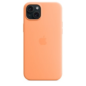 Apple iPhone 15 Plus Silicone Case with MagSafe - Orange Sorbet