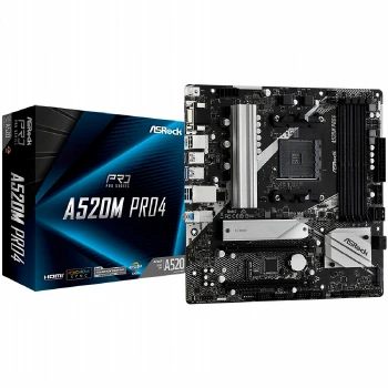 A520M PRO4/AM4/4xDDR4/128GB MAX/GbLAN/2xPCIE 3.0x16/PCIE3x2/2xM2/4xSATA/1xPS/2