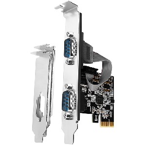 PCI-Express card with two 250 kbps serial ports. ASIX AX99100. Standard& Low Profile.