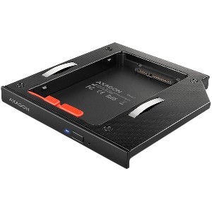 AXAGON RSS-CD12 2.5" SSD/HDD caddy into DVD slot
