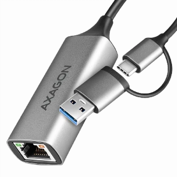 AXAGON ADE-TXCA USB-C USB3.2 Gen 1 + USB-A reduction- Gigabit Ethernet 10/100/1000 Adapter