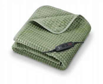Beurer HD 72 Waffle Sage Green Heated overblanket; Soft and cuddly surface;