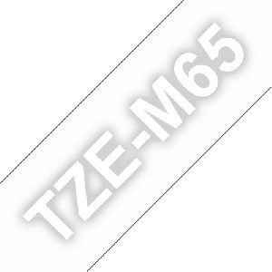 Brother TZe-M65 Matt Laminated Labelling Tape Cassette– White On Clear