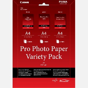 Canon Pro Photo Paper Variety Pack PVP-201, A4 (5xPT-101, 5xLU-101, 5xPM-101)