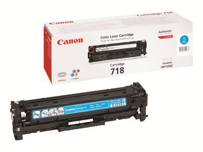 CANON 718 toner cartridge cyan standard capacity 2.900