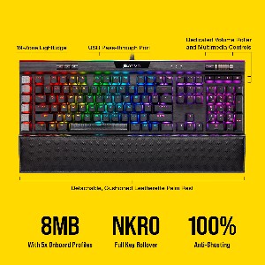 Геймърска клавиатура Corsair K95 RGB PLATINUM XT Mechanical метална