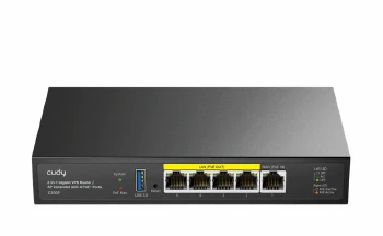 Cudy C200P 2-IN-1 AP Controller, 1 Gigabit Ethernet + 4 Gigabit PoE+ PSE Ports