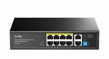 Cudy GS1010P 8-Port Gigabit PoE+ Switch with 2 Gigabit Uplink Ports 120W8 RJ-45