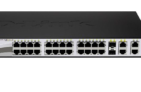 D-Link 24-port 10/100 PoE Smart Switch + 2 Combo 1000BaseT/SFP + 2 Gigabit