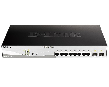 D-Link 10-Port Gigabit PoE+ Smart Switch inc. 2 SFP Ports POE budget 130W