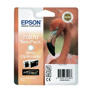 Epson T0870 Gloss Optimizer Ink Cartridge - Twin Pack (untagged)