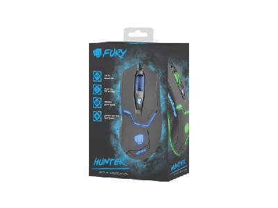 Fury Gaming Mouse Hunter 2.0 6400 DPI Optical With Software RGB Backlight