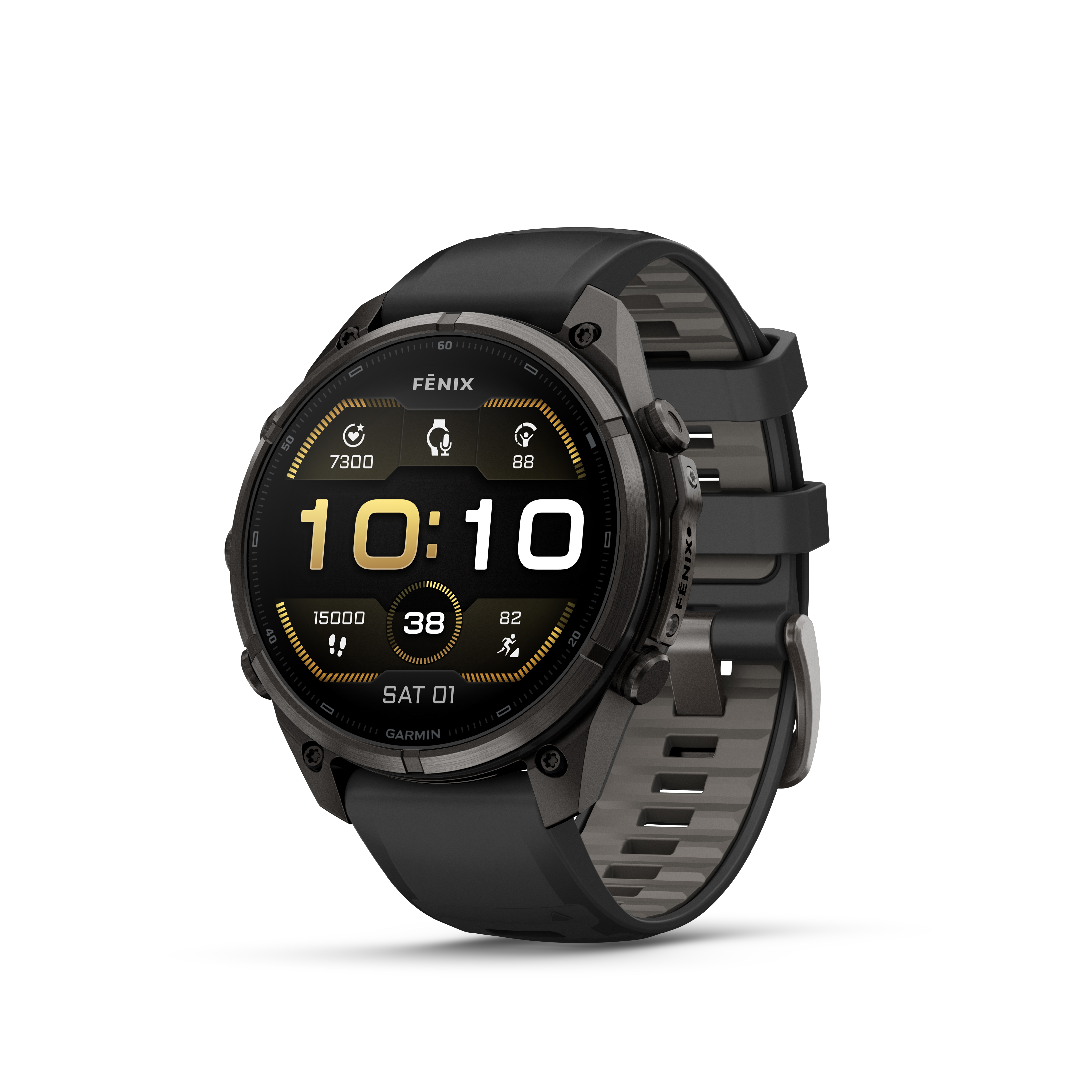fēnix® 9 Pro - 47 мм - Carbon gray DLC titanium с black/pebble gray силиконова каишка