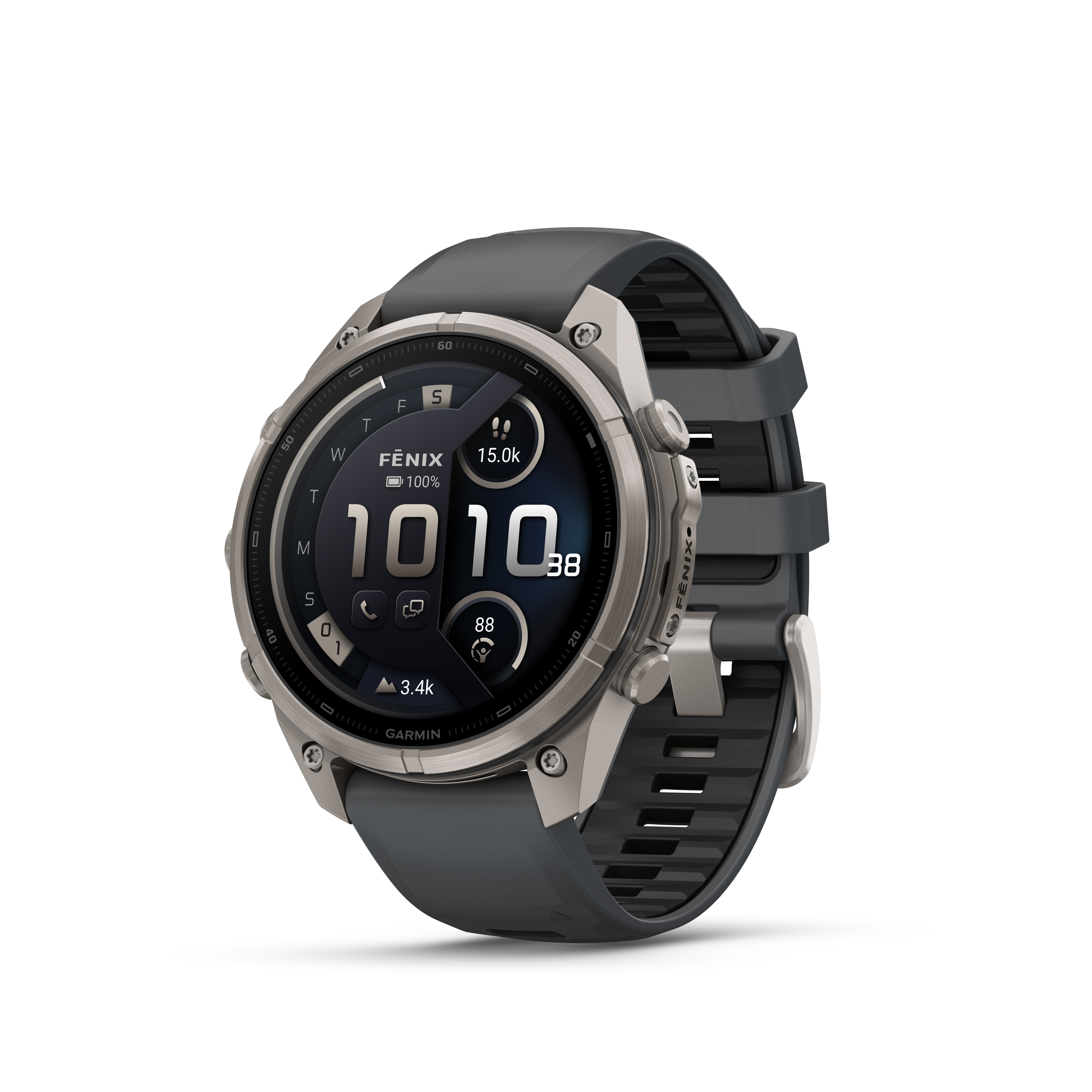 fēnix® 9 Pro, inReach® - 47 мм - Titanium с graphite/black силиконова каишка