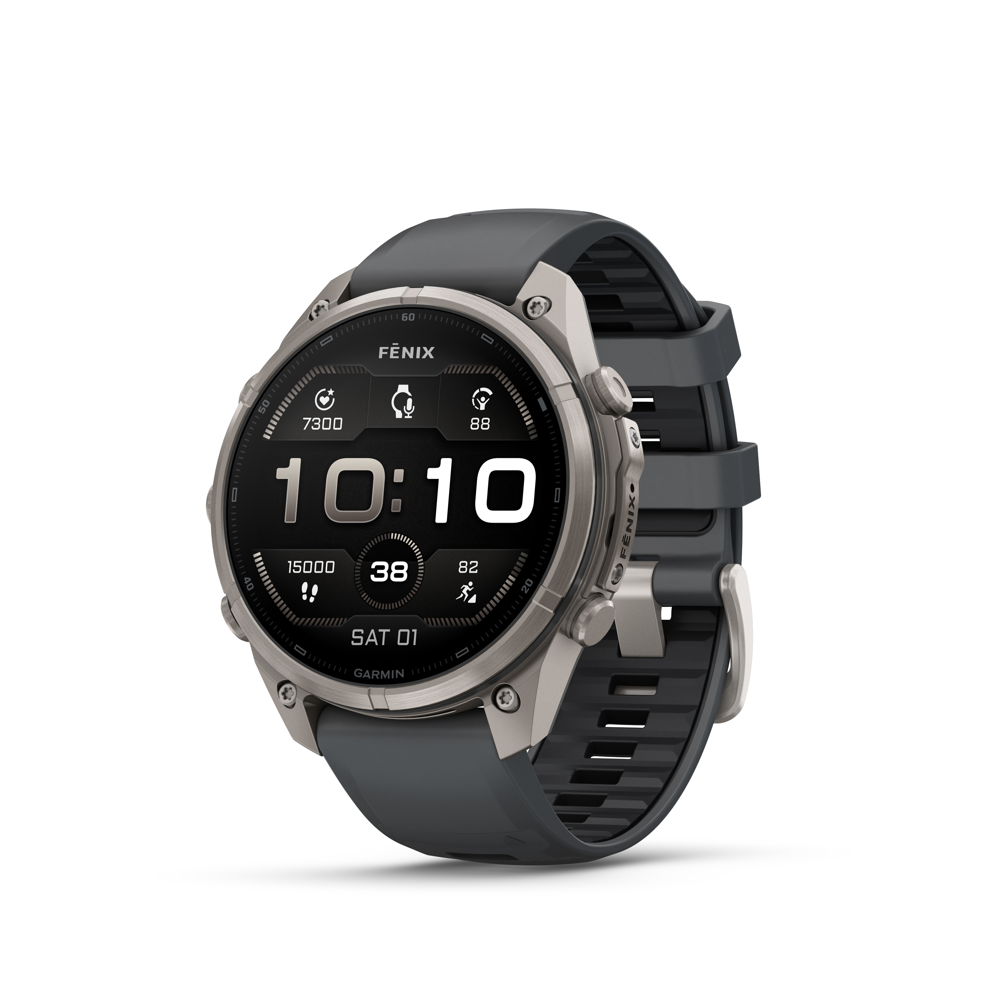 fēnix® 9 Pro - 47 мм - Titanium с graphite/black силиконова каишка