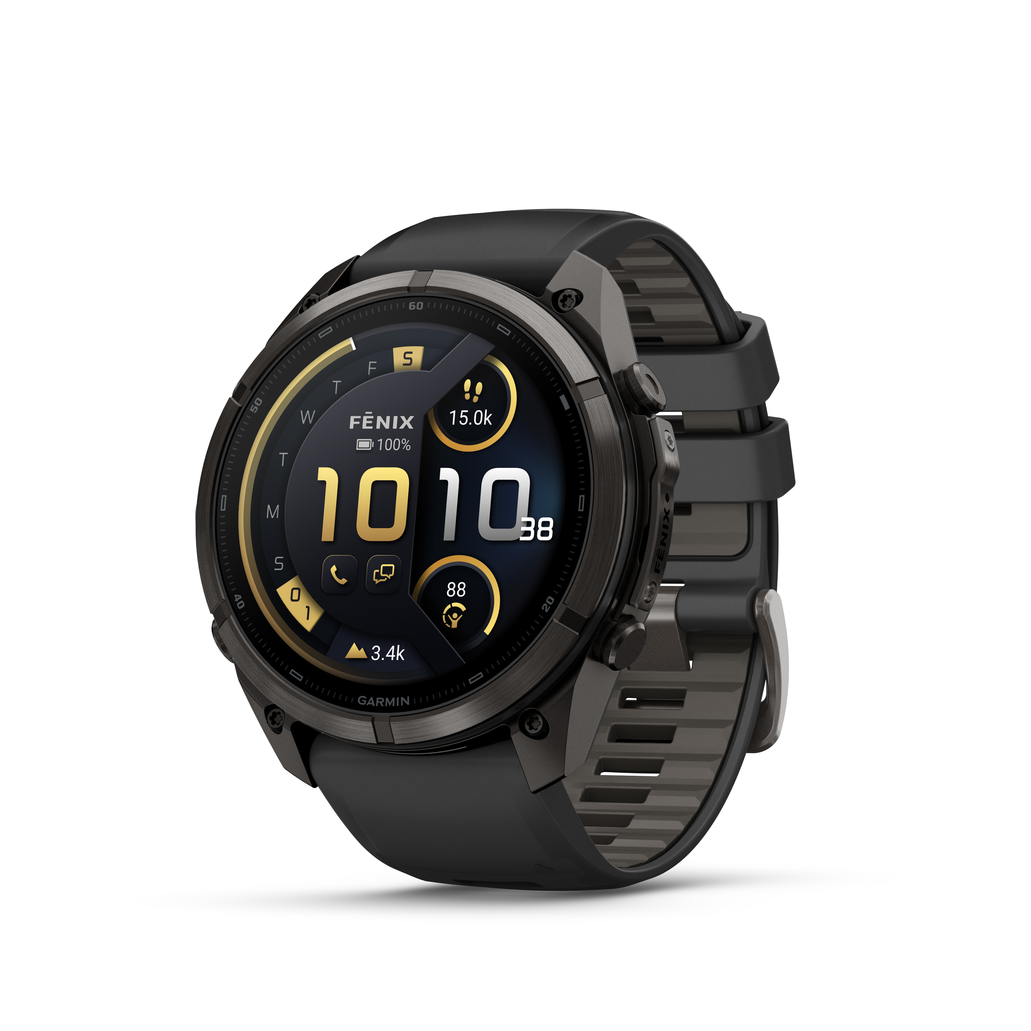 fēnix® 9 Pro, inReach® - 51 мм - Carbon gray DLC titanium с black/pebble gray силиконова