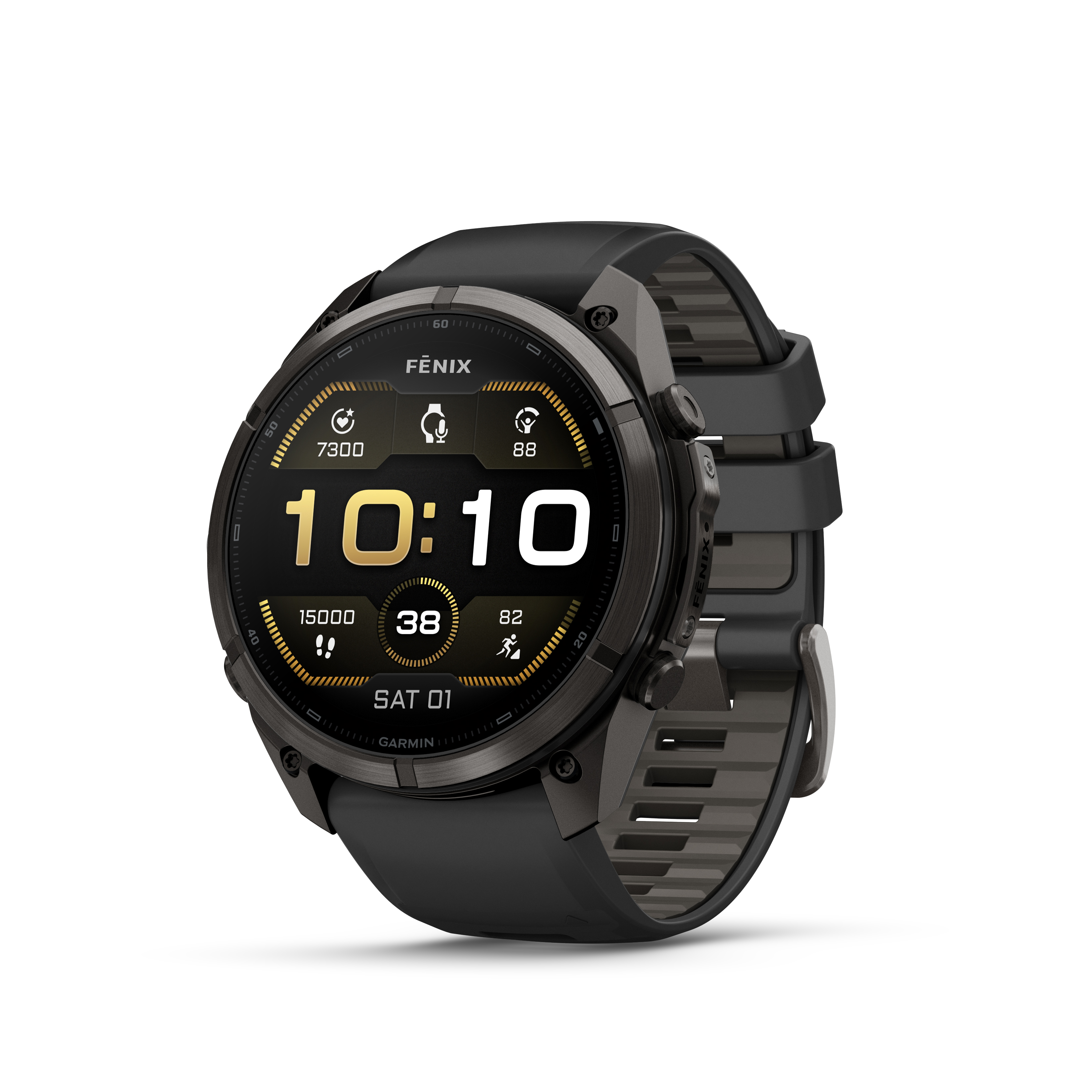 fēnix® 9 Pro - 51 мм - Carbon gray DLC titanium с black/pebble gray силиконова каишка