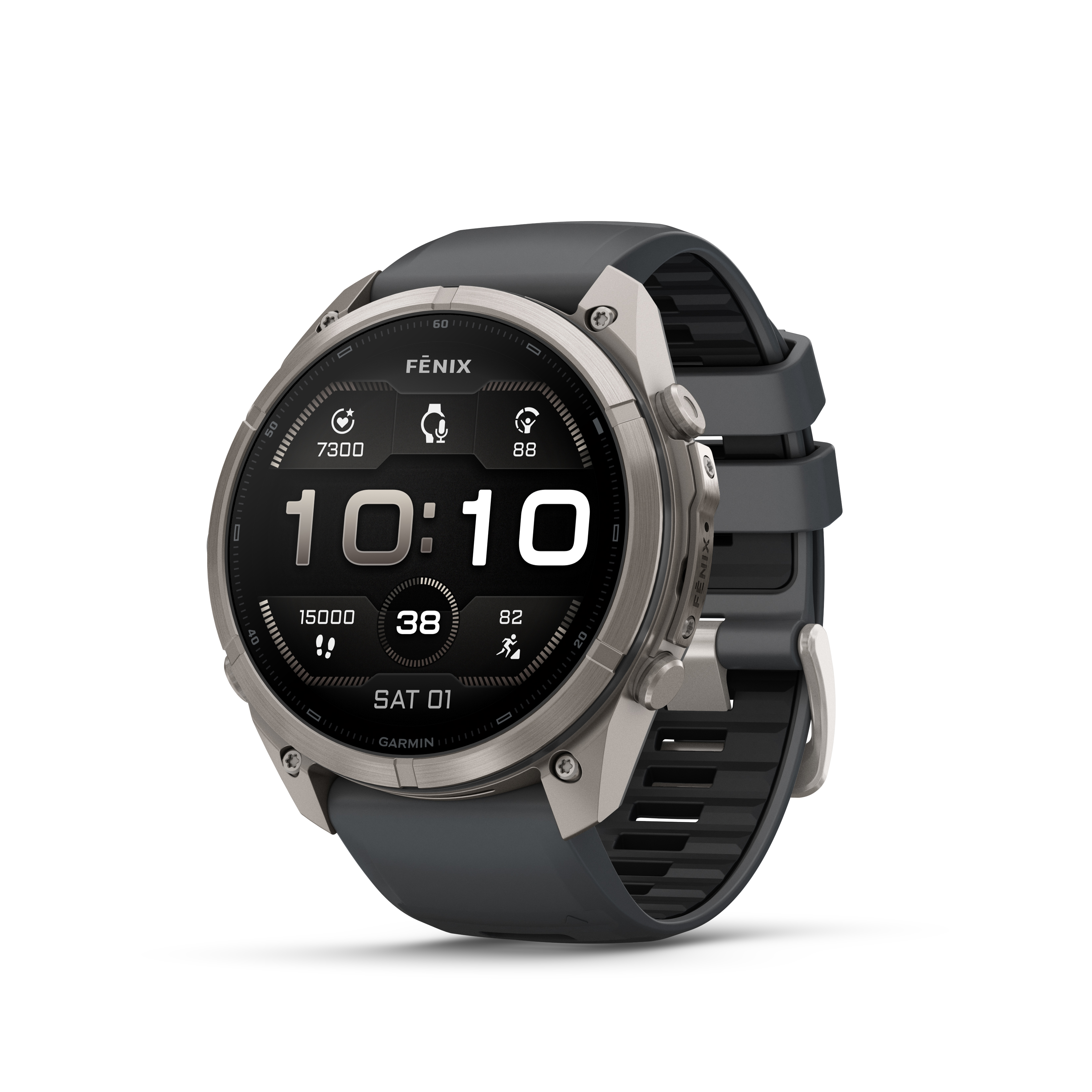 fēnix® 9 Pro - 51 мм - Titanium с graphite/black силиконова каишка