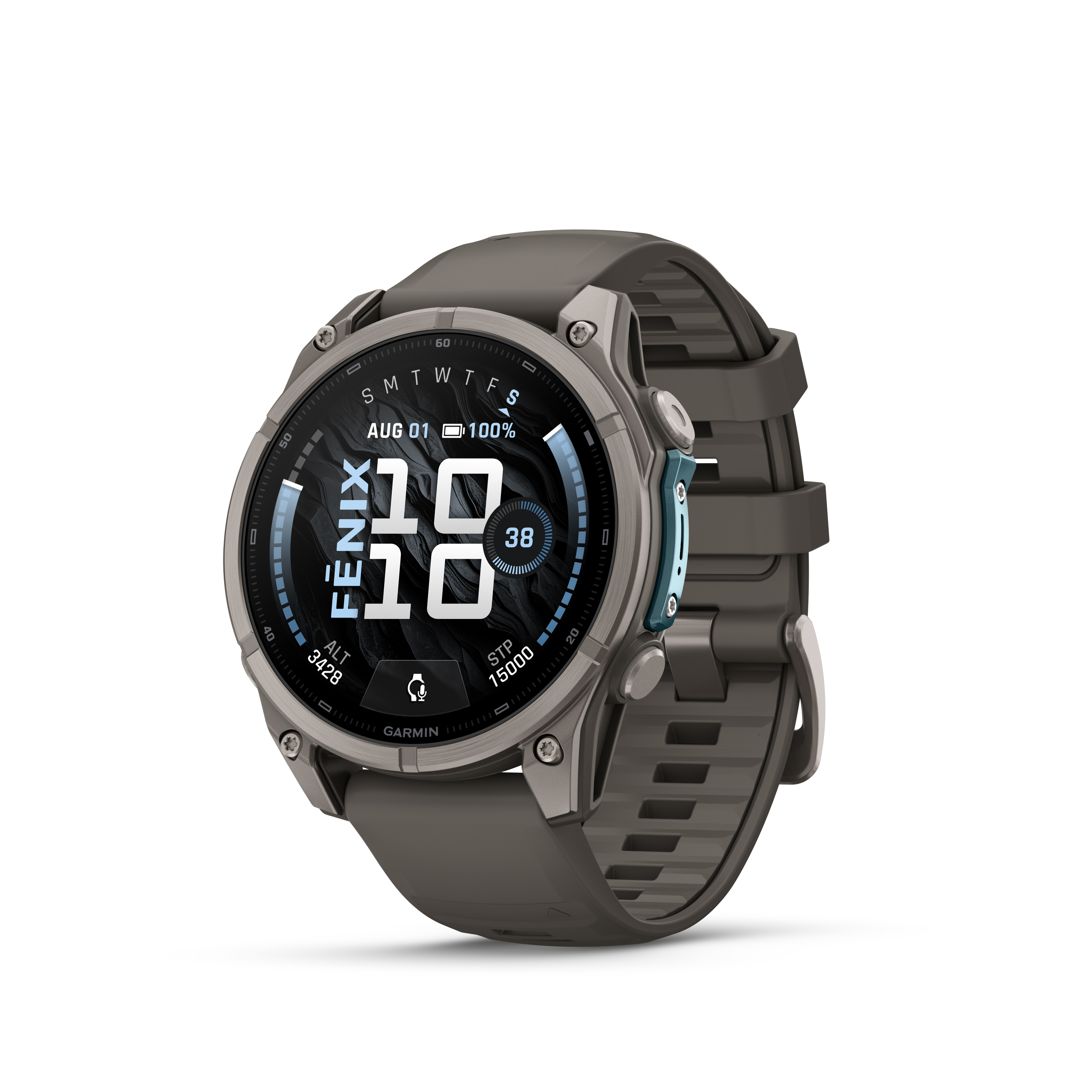 fēnix® 9 - 47 мм - Titanium с pebble gray силиконова каишка