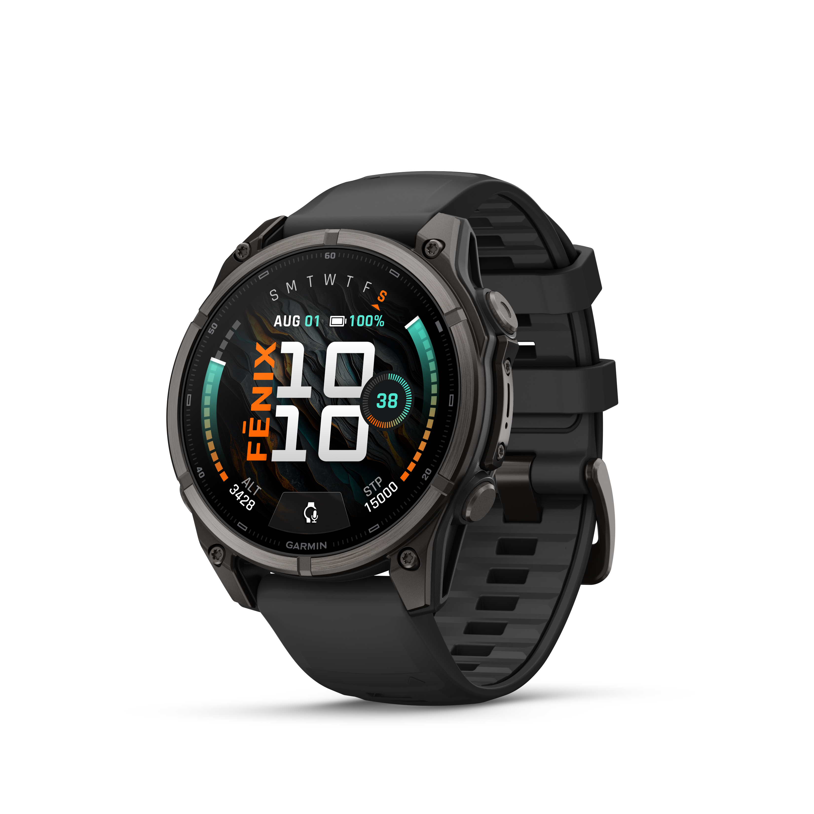 fēnix® 9 - 47 мм - Carbon gray DLC titanium с black силиконова каишка