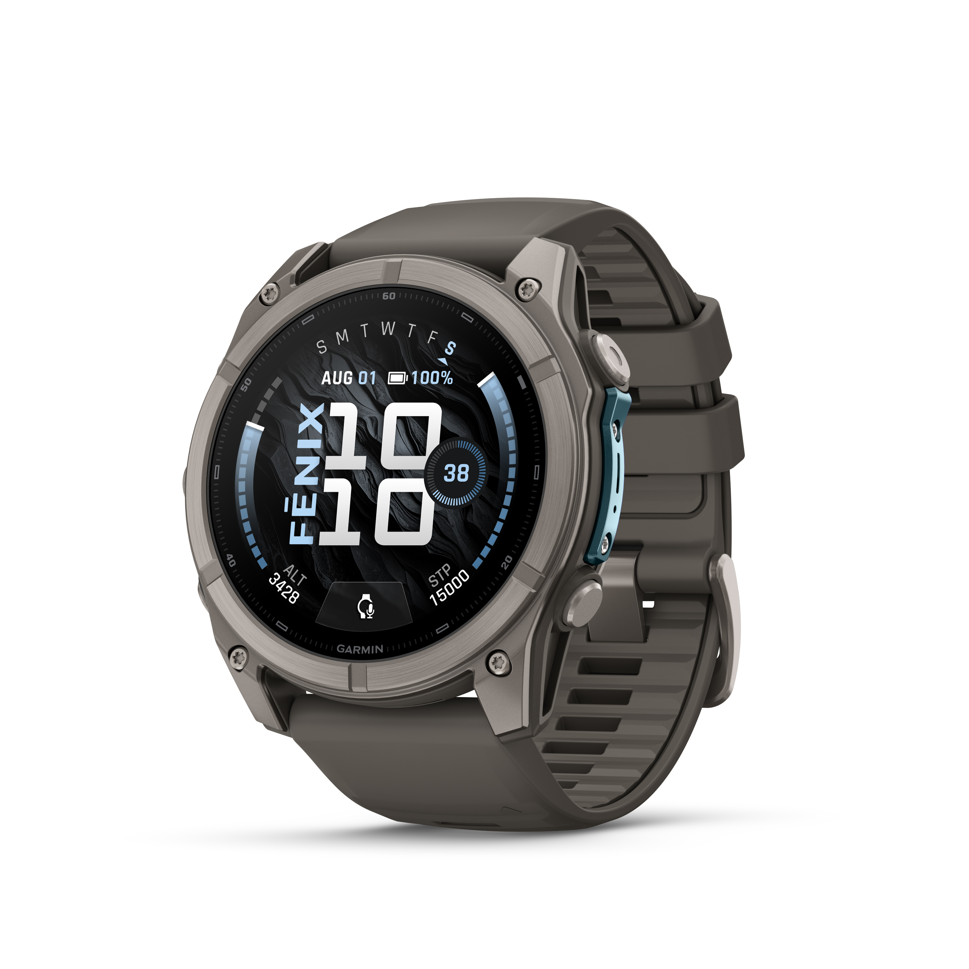 fēnix® 9 - 51 мм - Titanium с pebble gray силиконова каишка
