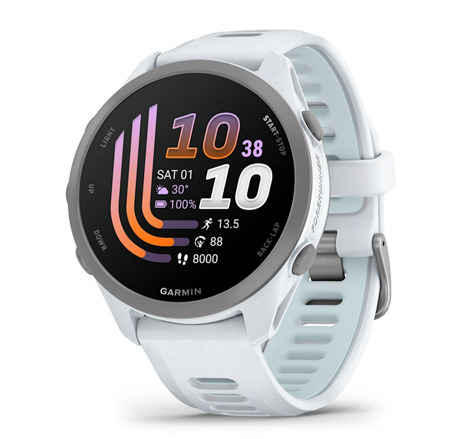 Forerunner® 170 - Music - Whitestone с Whitestone/Cloud Blue каишка