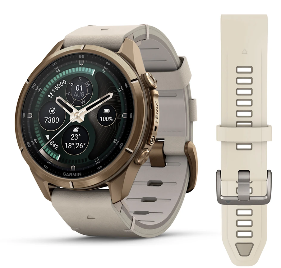 fēnix® 9 Pro, inReach® - 43 мм - Autumn gold titanium с bone кожена каишка и cream/French