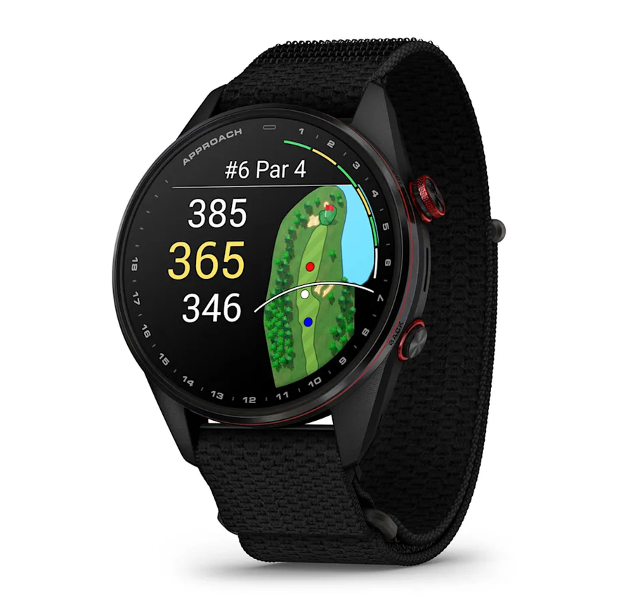 Approach® S72 - 47 мм - Carbon Gray/Red DLC Titanium Bezel с Black ComfortFit Fabric