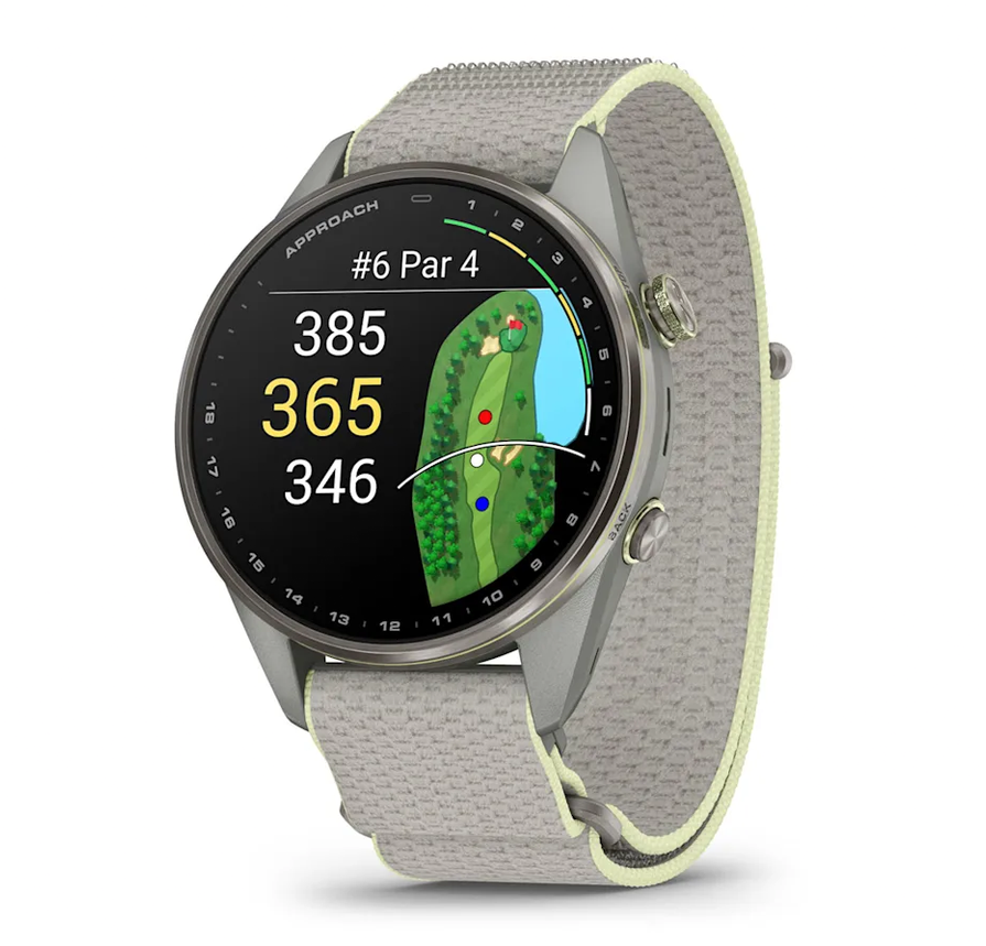 Approach® S72 - 47 мм - Silver/Citron Titanium Bezel с Fog Grey/Citron ComfortFit Fabric
