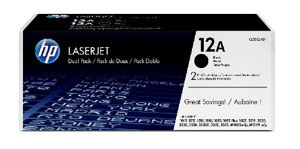 HP 12A Black Dual Pack LaserJet Toner Cartridges