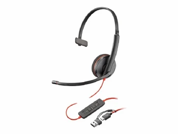 HP Poly Blackwire 3210 Monaural USB-C Headset +USB-C/A