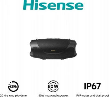 Hisense, FlexBoom, Party speaker 2.0 Ch., 80W, BT, 20h play, IP67 Water and Dust