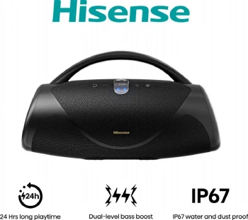 Hisense, VoyageBoom, Party speaker 2.0 Ch., 360W, BT, 24h play, IP67 Water and