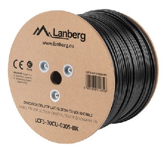 Lanberg outdoor LAN cable gel-filled FTP CAT.5E 305m solid CU, grey