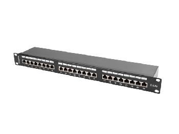 Lanberg patch panel 24 port 1U CAT.5E shielded, black